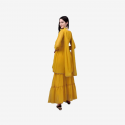 Women Kurta and Sharara Set Georgette (Yellow)