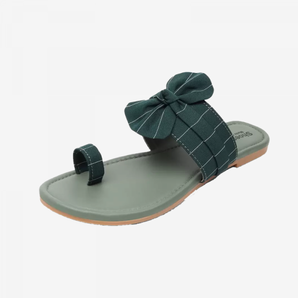 Women Green Flats Sandal