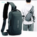 USB CHARGING ANTI THEFT SHOULDER BAG (Black)