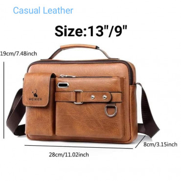 13"/9" MEN & WOMEN KOREAN FASHION SHOULDER BAG (BROWN ) 006