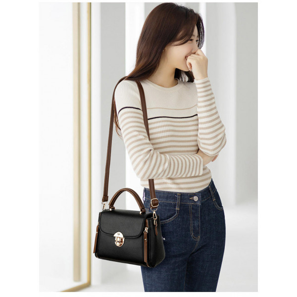 Luxury Designer Fashion High Quality Leather Kangaroo-2 Handbag(Black)