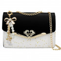 Golden Chain Strap Ladies Designer Bags Bowknot-decoration CrossBody Messenger Girls Fashion Confetti Purse Handbags (Khaki)