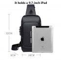 USB Charging Shoulder Bag(Brown)