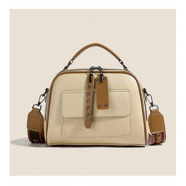 Genuine Soft Leather Handbag(Off-White)