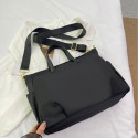 Large Capacity Waterproof Multi-Pocket Nylon Shoulder Bag, Fashion Handbag ( Black )