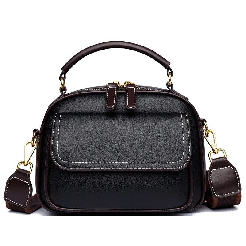 New Sac a Main Women Handbag soft small Shoulder Pu Leather Tote Hand Bags for Ladies(Black)