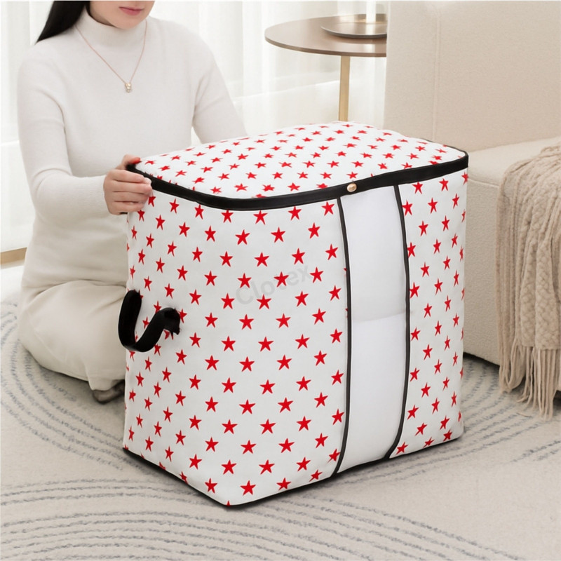১ পিস- New Star Printed Quilt Storage Bag ( Vertical )