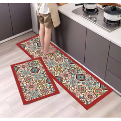 Anti-slip 3D Printed Geometric Kitchen Mat Set