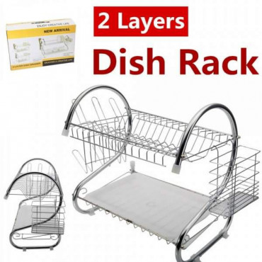 2 Layer Dish Drainer Kitchen Rack