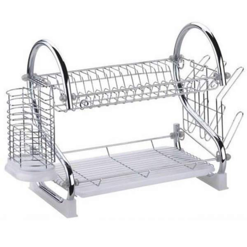 2 Layer Dish Drainer Kitchen Rack