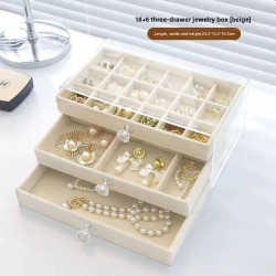  3 Drawers Velvet Jewelry Organizer Box