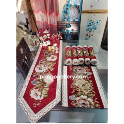 High quality vintage dining table mat with runner