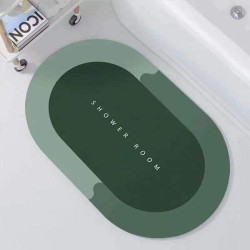 Super Absorbent Door Mat Non-slip Bathroom Carpet(Green)