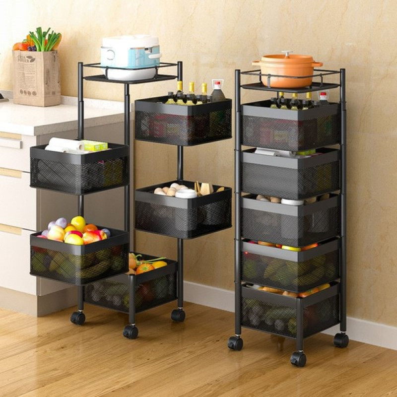 Multifunctional Rotating 5 layer Squire Vegetable Rack