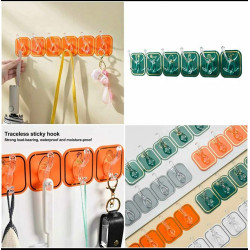 6 pieces Transparent Plastic Wall Hook