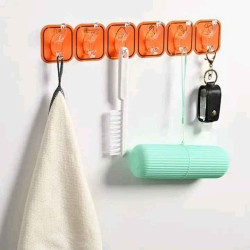 6 pieces Transparent Plastic Wall Hook