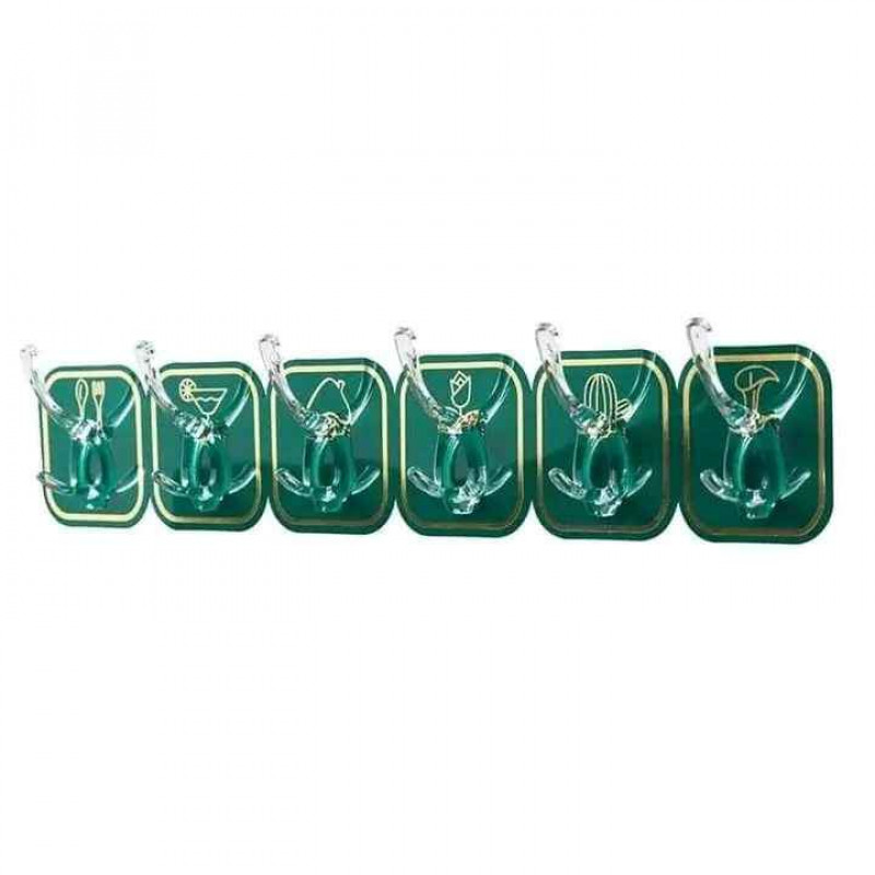 6 pieces Transparent Plastic Wall Hook