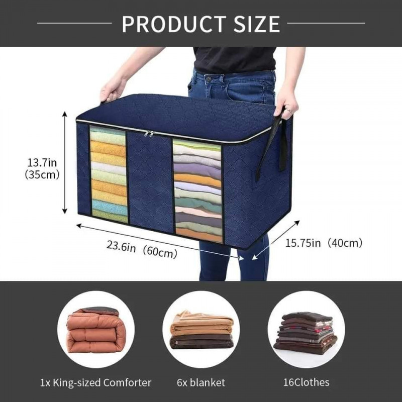 Premium Quality Cloth/Quilt Storage Bag(Blue)