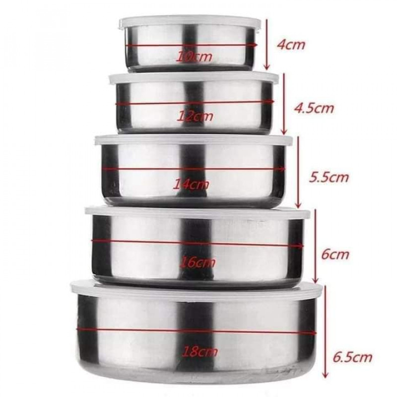 5Pcs Stainless Steel Mixing Bowls Set with Lids