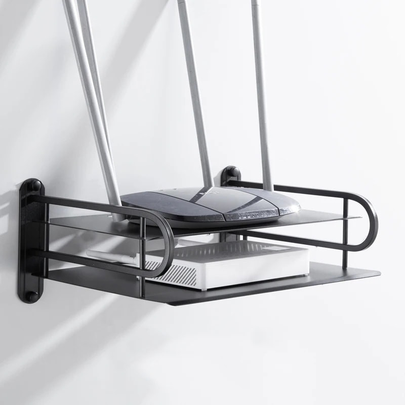 Black metal wifi router stand 