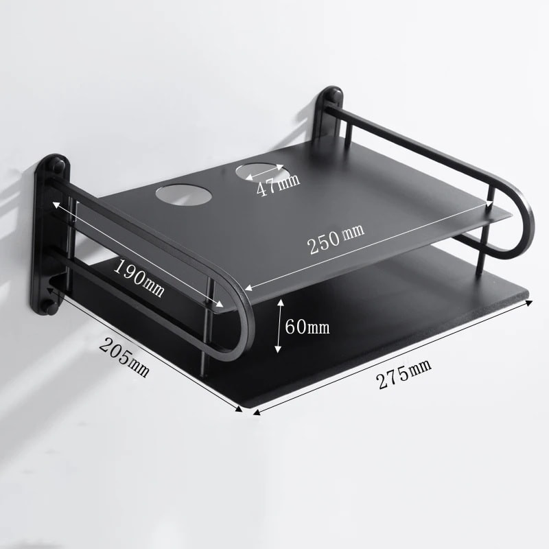 Black metal wifi router stand 