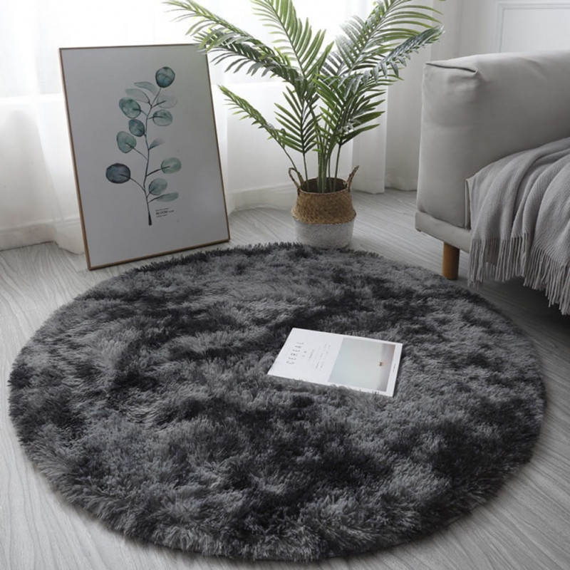 Round Carpet Floor Mats-Black