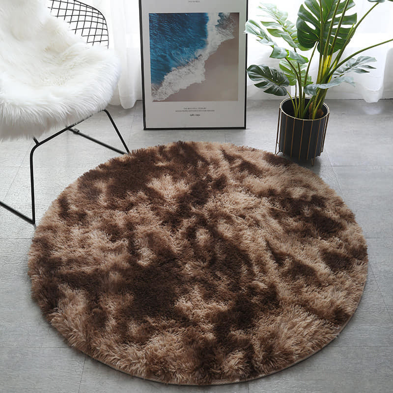 Round Carpet Floor Mats-Brown