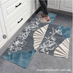 Anti-slip 3D Printed Geometric Kitchen Mat Set