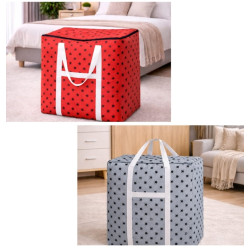 Premium Quality King Size Printed Storage & Travel Bag (2 Pcs)