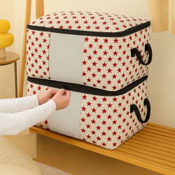 New Printed Quilt Storage Bag Red star (2Pcs)