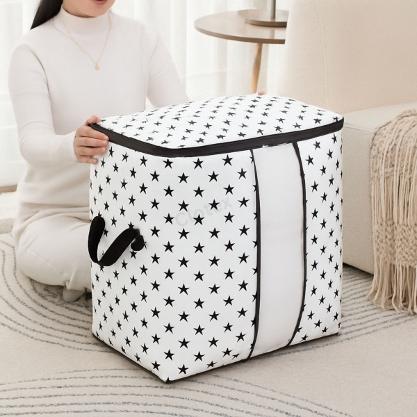 New Printed Quilt Storage Bag Black star (2Pcs)