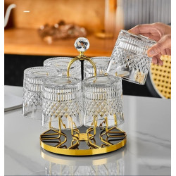 360 Degree Rotatable Stainless Steel Rotating Cup Mug Glass Holder