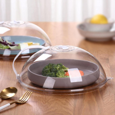 Dish Cover Kitchen Microwave Oven Plate Cover Transparent Anti-splash Dish Lid