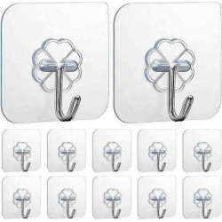 Super Quality Transparent Wall Hook(10 Pcs)