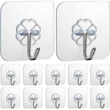 Super Quality Transparent Wall Hook(10 Pcs)