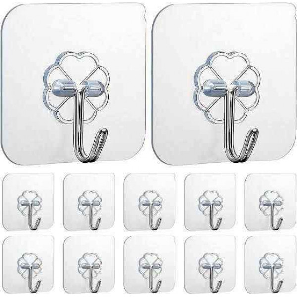 Super Quality Transparent Wall Hook(10 Pcs)