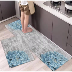 Anti-slip 3D Printed Geometric Kitchen Mat Set