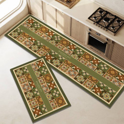 Anti-slip 3D Printed Geometric Kitchen Mat Set