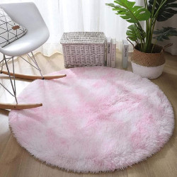 Round Carpet Floor Mats-Light Pink 