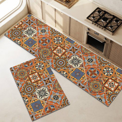 Anti-slip 3D Printed Geometric Kitchen Mat Set