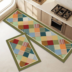 Anti-slip 3D Printed Geometric Kitchen Mat Set 