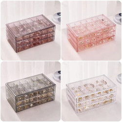 3 Layer 72 Grids Desktop Jewelry Organizer