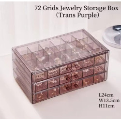 3 Layer 72 Grids Desktop Jewelry Organizer