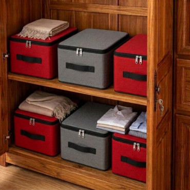 Solid Color Full Cover Cloth Organizer Box