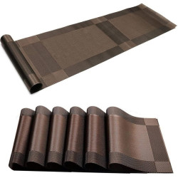 6 Pieces washable Table Mats And 1 Piece Runner for Dining Table