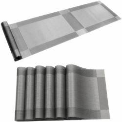 6 Pieces washable Table Mats And 1 Piece Runner for Dining Table