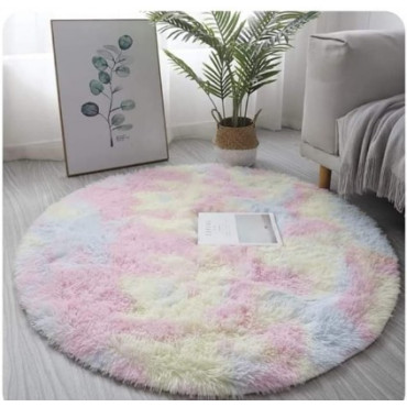 Round Carpet Floor Mats-Rainbow 