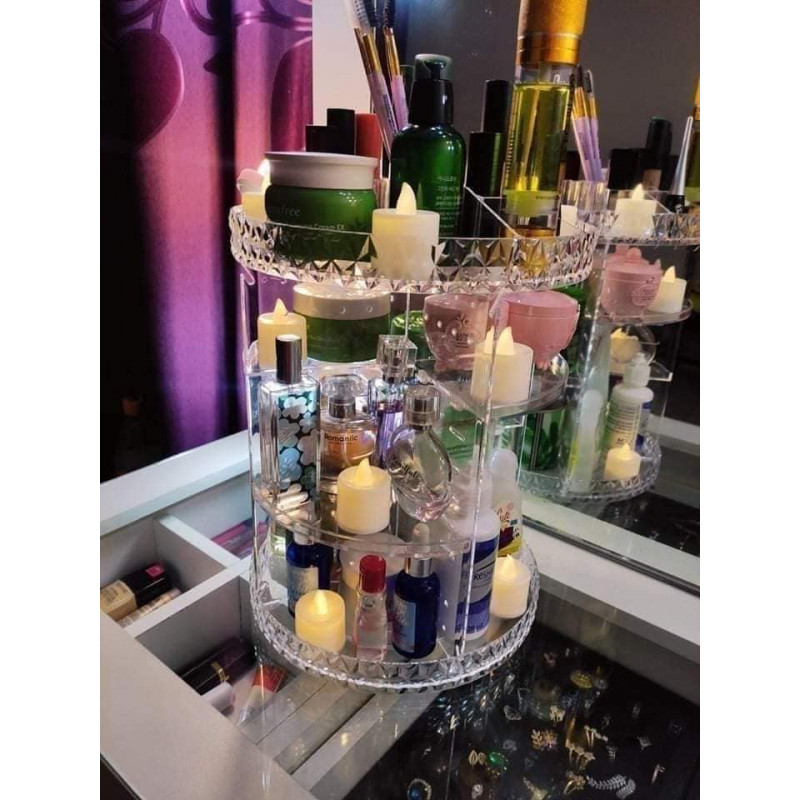 360 Degree Rotating Cosmetic Storage Box Makeup Organizer