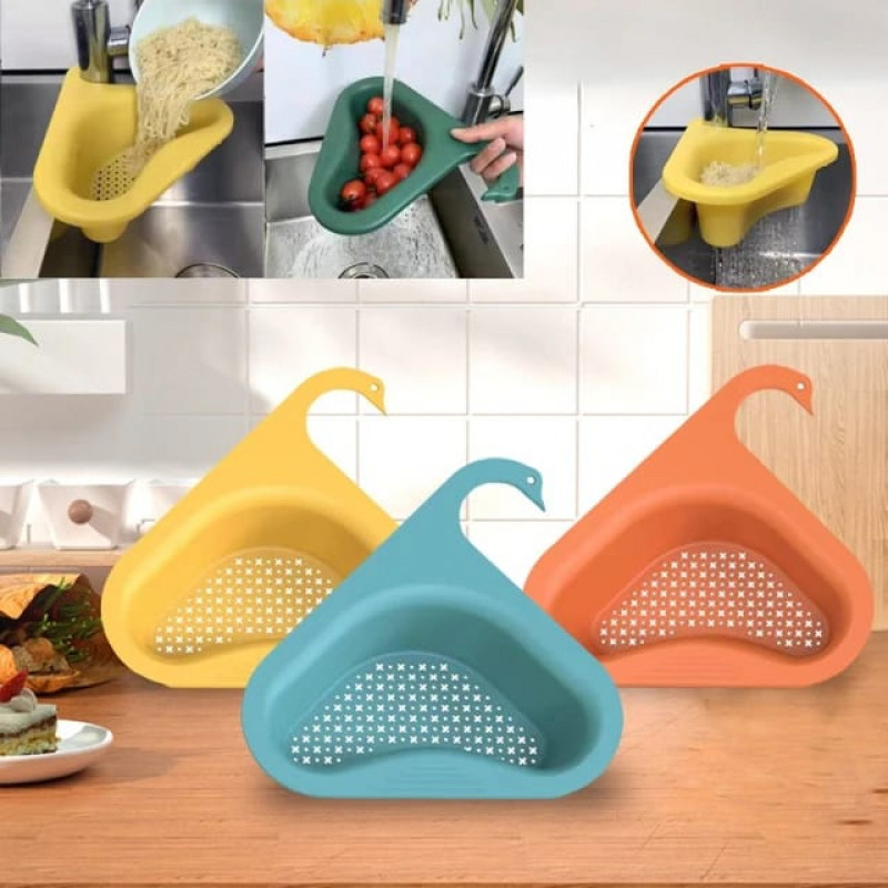 Multifunctional Drain Basket Swan Shaped Leftover Sink Strainer Sink Swan Drain Basket (2 pcs Set)