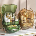 Dust & Water Proof Transparent Large Capacity Makeup Storage Box With Handle